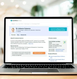 A HealthShare profile with a how to claim button